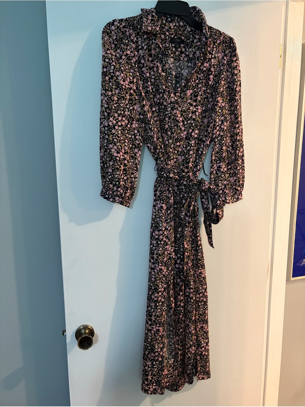 J. Crew maxi dress with 2 side slits & 3/4 sleeves